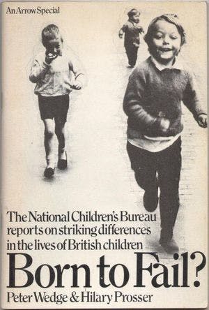 Front cover of the NCB publication Born To Fail. Three boys running. 