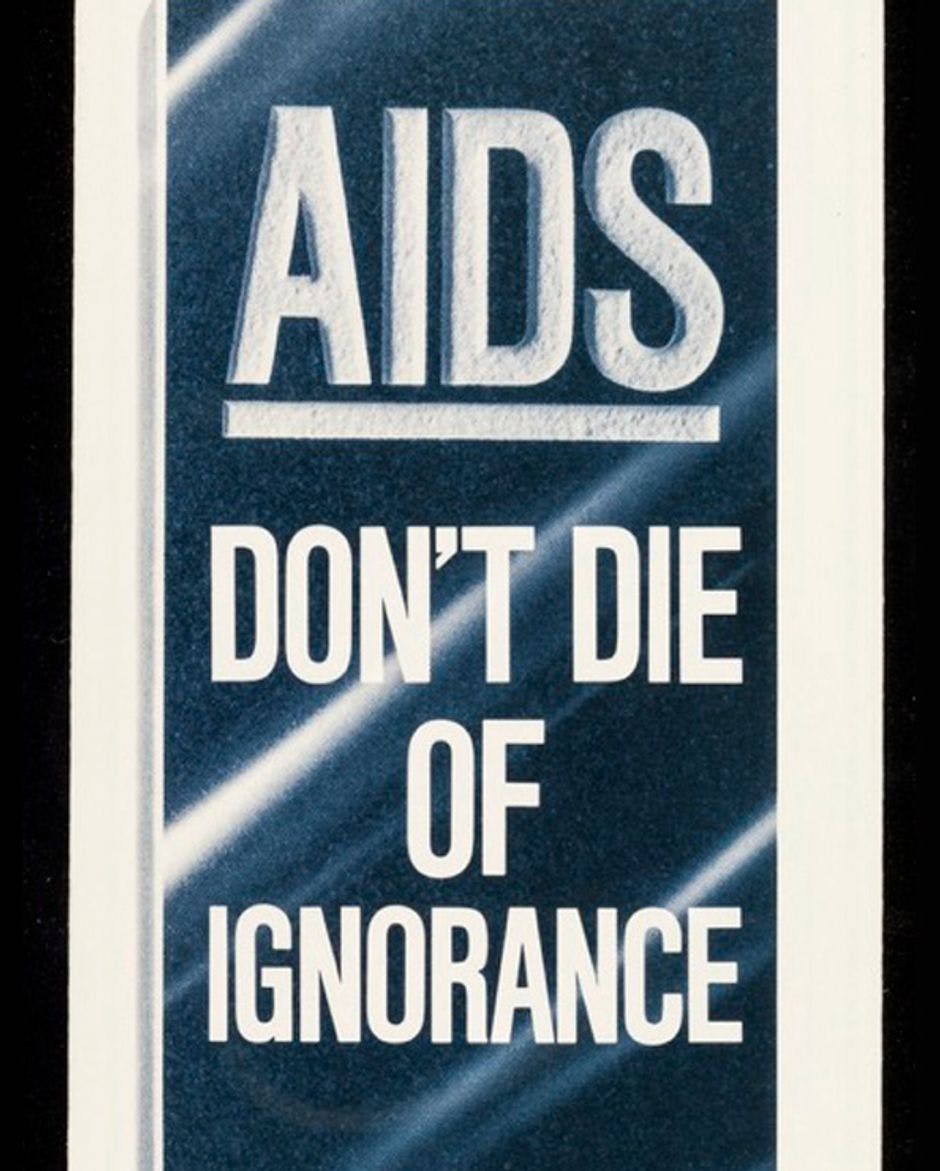 Front cover of leaflet that reads AIDS: Don’t Die of Ignorance